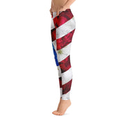 Floral USA Flag Leggings